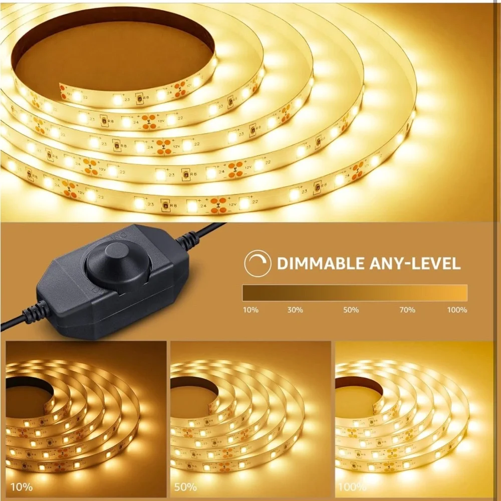 Lepro LED Strip Light, 32.8Ft Dimmable Vanity Lights,‎ 3000K Super Bright